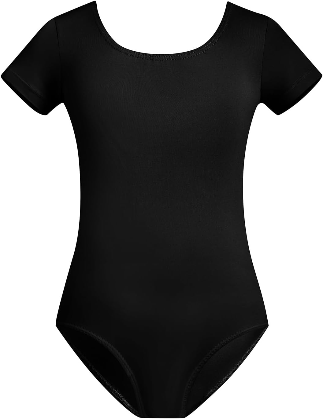 Skiennix Gymnastics Leotards for Girls - Short Sleeve Bodysuit in Black, Pink & White for Toddlers