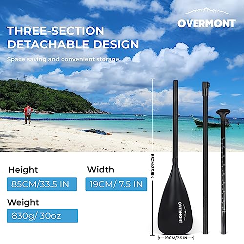 Overmont Carbon Fiber Adjustable SUP Paddle 69-85 Inches Lightweight Water Sports Gear
