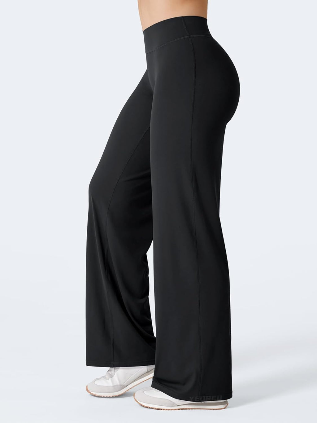 YEOREO Women's Low Rise Straight Leggings - No Front Seam | 31.5" Wide Leg VitaWeave Gym Yoga Pants