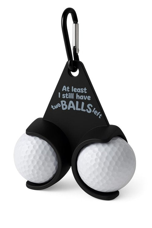 Golf Accessories Ball Holder with Clip - Funny Golf Bag Accessory, Holds 2 Balls for Golfers - Fore Laughs