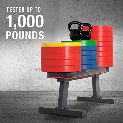 CAP Flat Utility Bench - Heavy-Duty Exercise Bench with 600 lbs Capacity, Black