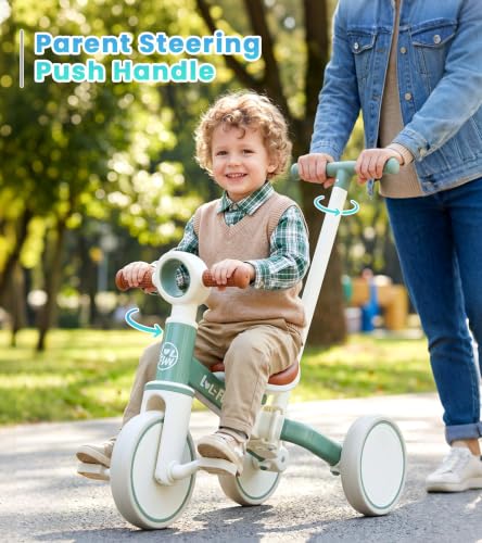 LOL-FUN Mint 5-in-1 Toddler Balance Bike & Tricycle for 1-4 Years Old Gift