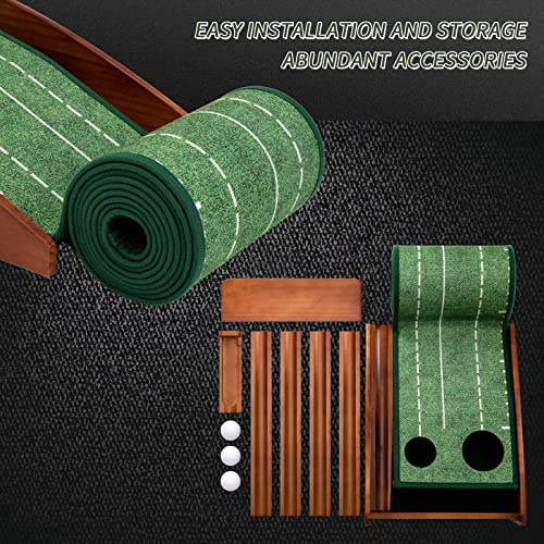 YOUCZON Indoor Golf Putting Green Mat with Dual Holes - Premium Velvet Surface, Portable Practice Aid, Gift for Golfers