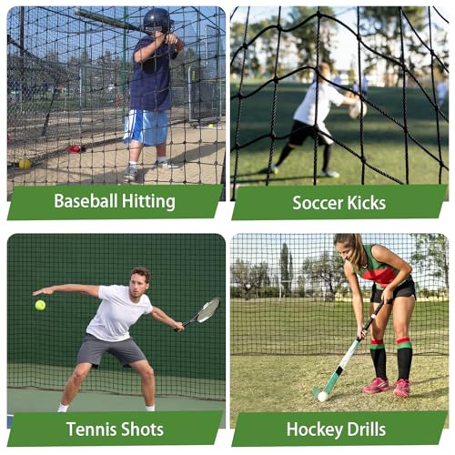 10x40ft Baseball & Softball Backstop Net - Heavy Duty Sports Barrier Netting