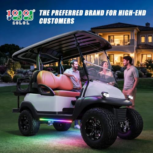 4PCS Golf Cart Underglow Light Kit with Canopy Lights IP67 Waterproof 24 Color Modes Wireless Remote Music Sync 12V-80V Fit for Yamaha EZGO Club Car