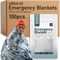 Altland 100 Pack Emergency Thermal Blankets for Winter Survival & Preparedness
