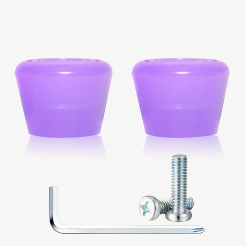 VNAKER PU Rubber Roller Skate Toe Stoppers 1 Pair with Screws Jelly Purple
