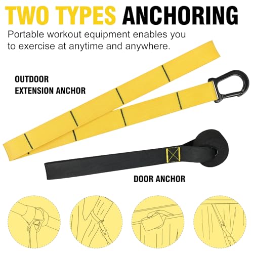 Heavy Duty Resistance Bands Set with Handles & Door Anchor for Full-Body Workout