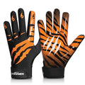 Youth Football Gloves Non-Slip Grip Black-Orange Small AXEVMEN