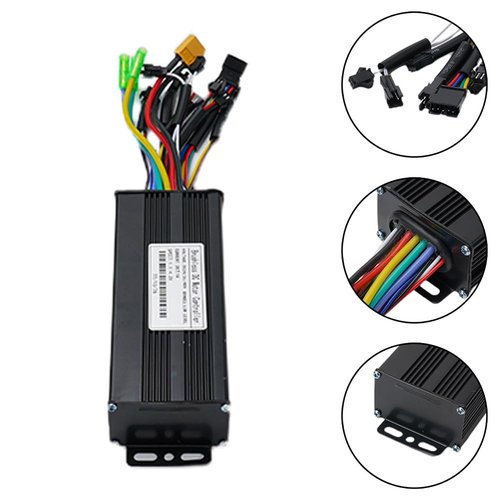 Ebike Controller JN Sine Wave Brushless Motor Controller 24V/36V/48V 30A 750W/1000W 3 Mode Aluminum For Electric Bike Or Scooter Motors For UART No.2 Protocol With Or Without Hall Sensor Black