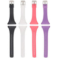 QGHXO Band For Polar FT4/FT7, Soft Adjustable Silicone Replacement Wrist Watch Band For Polar FT4/FT7 Watch (4PCS: Black&White&Pink&Purple)