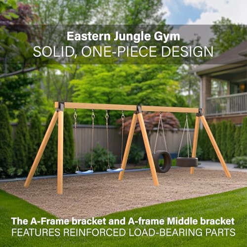 3-Pack A-Frame Swing Set Bracket Kit with 6 Hangers for Outdoor Playgrounds - Black Variation of THIS listing
