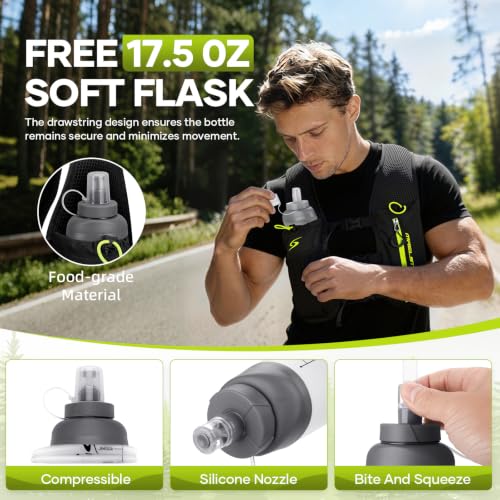 Maelstrom Black Running Vest with 500ml Hydration Pack - Lightweight & Breathable