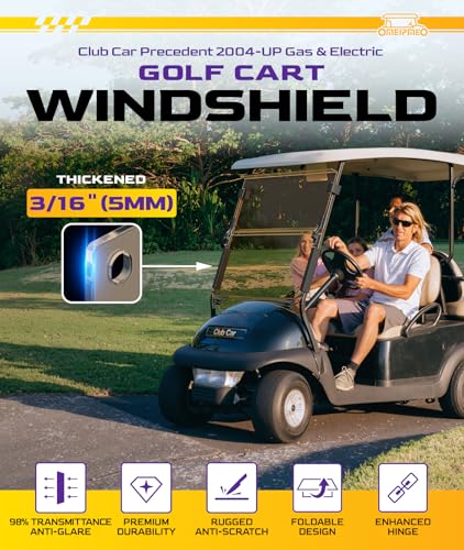 OMEIPMEO Tinted Heavy Duty Foldable Windshield for Club Car Precedent 2004-UP