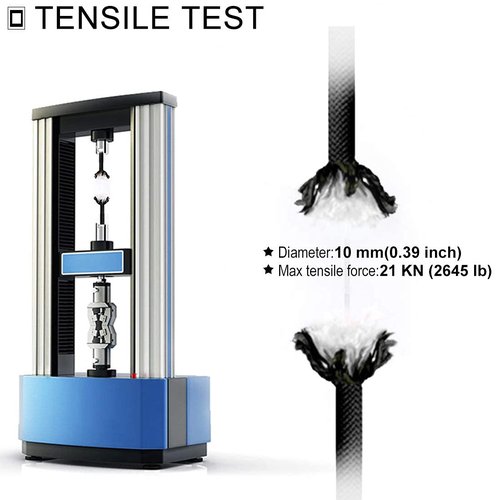 NewDoar CE Certified Right Hand Ascender 10mm Static Climbing Rope (Black/33ft/10M) Climbing Equipment Fire Rescue Rope