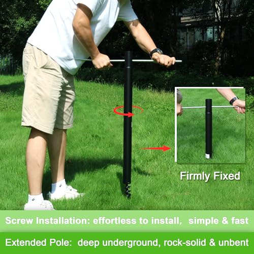 12 FT Tetherball Set with Adjustable Spiral Pole, Balls, Rope & Pump