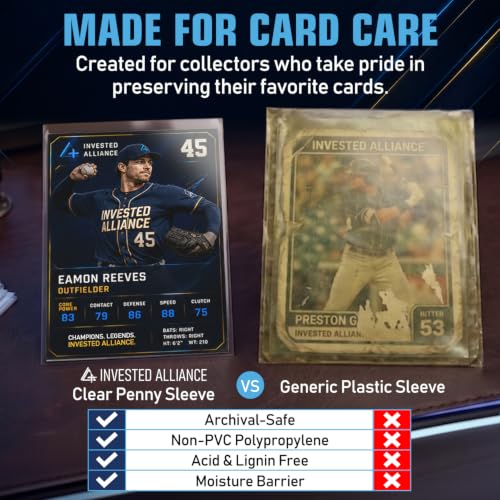 Invested Alliance Standard 10,000 Count Thick & Premium Card Sleeves for Baseball & Football Trading Cards