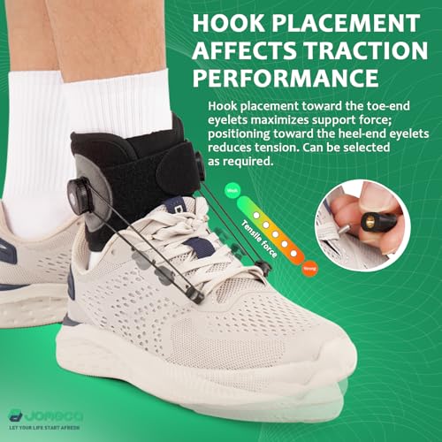 JOMECA Large Foot Drop Brace with Dual-Dial Support for Walking - Adjustable Tension, Shoe Compatibility