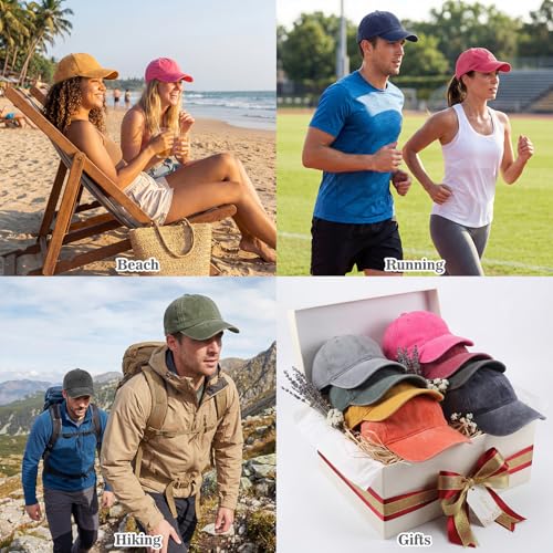 Sureio 24 Pack Distressed Baseball Caps for Women & Men Vintage Style