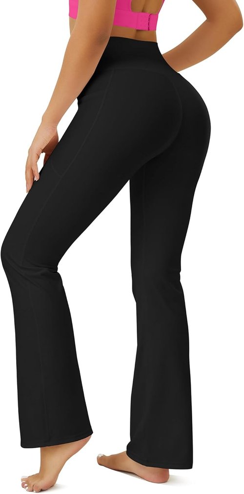 FOHOFO Yoga Pants - High Waisted Bootcut Leggings with Pockets for Women | Flare Design