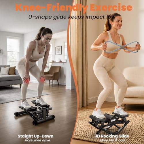 YYJO Rock Stepper with Mat and Resistance Bands - Low-Impact Fitness Equipment