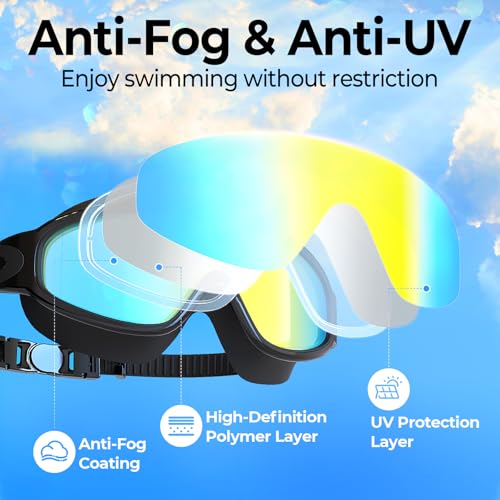 Adult Swim Goggles Anti-Fog 2 Pack - Orange Mirrored & Aqua Mirrored