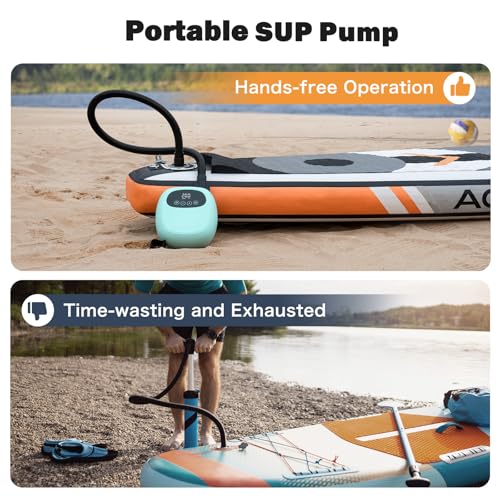 Electric Paddle Board Pump Rechargeable Battery Auto-Off Green