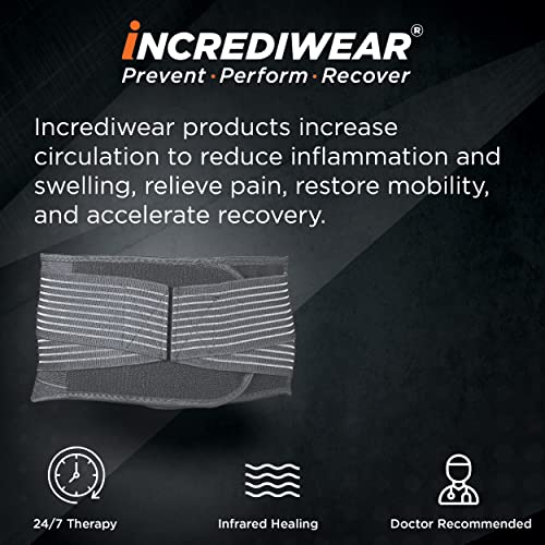 Incrediwear Back Brace - Medium Lumbar Support for Back Pain Relief & Recovery