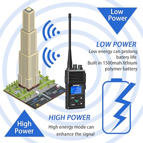 SAMCOM FPCN30A 2-Way Radio Set of 6 with Multi-Charger, 5W Long-Range UHF Walkie Talkies