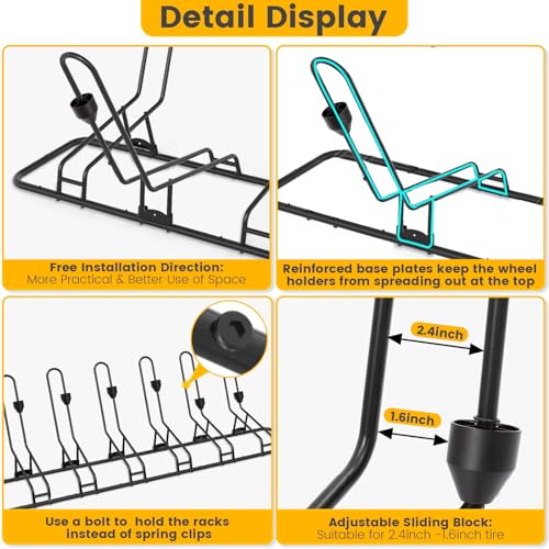 Kingarage 6-Bike Floor Rack with Steel Tubes Waterproof Indoor/Outdoor Bicycle Storage