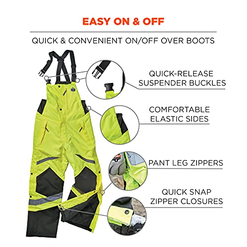 Ergodyne GloWear 8928 Lime Medium Insulated High-Visibility Bib Overalls