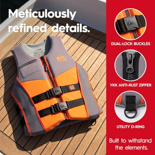 Quiksilver Men's Life Jacket - Orange Small-Medium USCG & Transport Canada Approved
