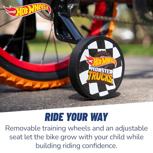 Dynacraft Hot Wheels BMX Bike for Boys 16-Inch Black & Red, Ages 3-9