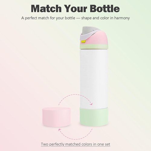 2PCS Silicone Boot for Owala 24oz FreeSip Water Bottle, Anti-Slip Scratch-Resistant Bottom Sleeve, Protective Sports Bottles Accessories, BPA-Free