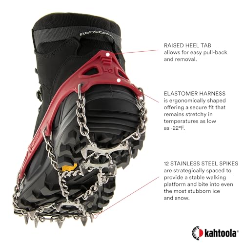 Kahtoola MICROspikes Winter Snow & Ice Traction Gear Red X-Large