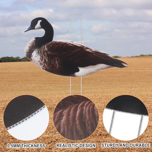 CroBlissful 12 Pack Goose Silhouette Decoys with Metal Stakes - Realistic Outdoor Hunting Set