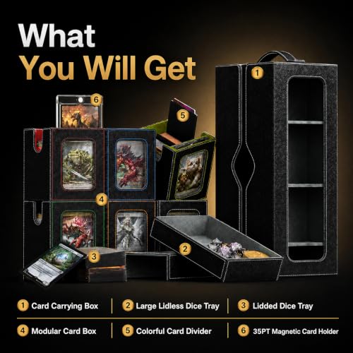 Zevdain Multicolour 10-in-1 MTG Commander Deck Box - Large Card Storage Organizer
