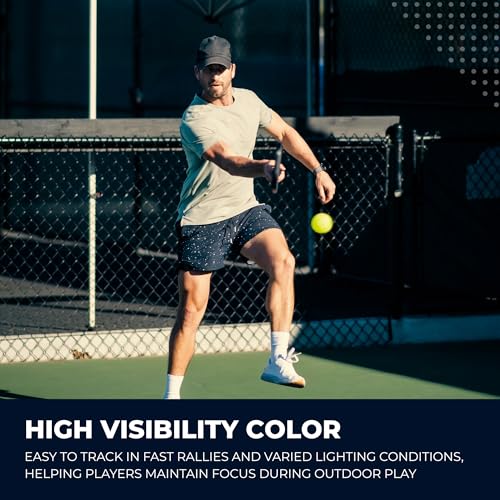 Outdoor Pickleball Balls - Yellow, 6 Balls, USAPA Approved, Durable & High Visibility