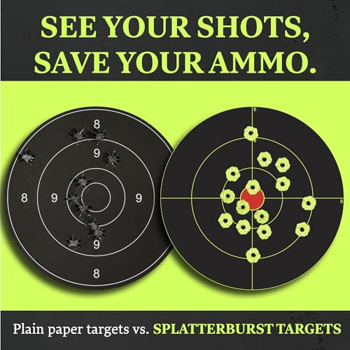 50 Pack Fluorescent Yellow Splatterburst Targets - 18x24 Inch Bullet Holes for Shooting