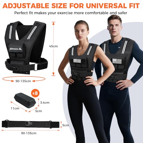 Weighted Vest Men Women 20 lb Adjustable Iron Weights for Fitness & Rucking