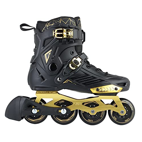 LIKU Unisex Gold Inline Skates Men 8/Women 9 Fitness Roller Skates