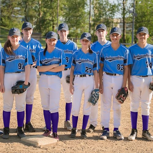 Haysandy Purple Soccer & Baseball Socks 72 Pairs High Tube Sport Team Bulk Unisex Youth