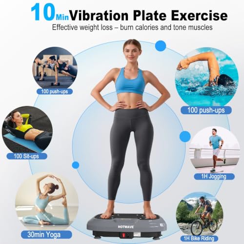 Vibration Plate Exercise Machine for Home Gym - Hotwave Gray