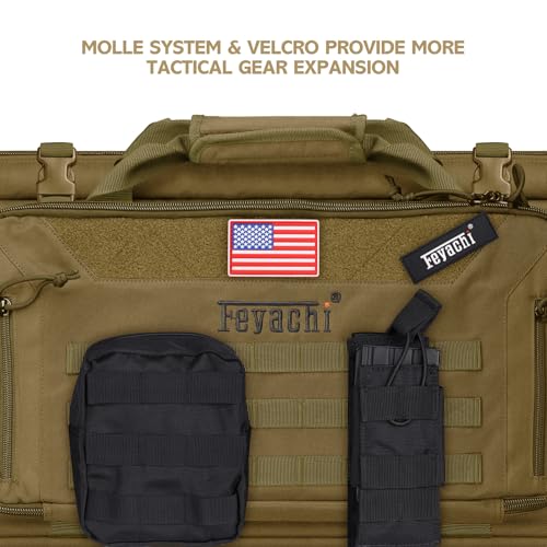 Feyachi 42-Inch Soft Rifle Case Backpack with MOLLE System Khaki