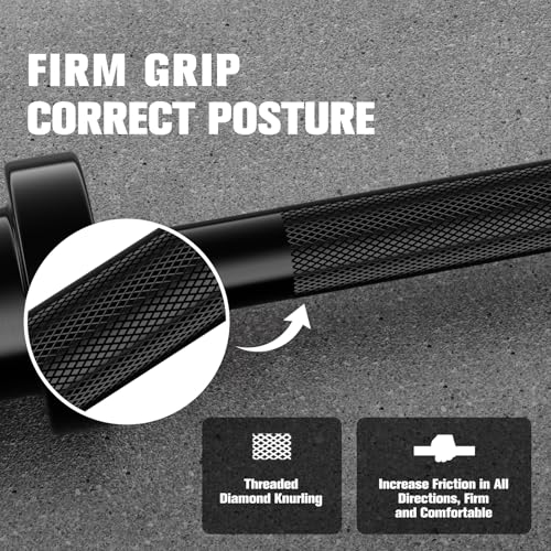 RitFit 4ft Olympic Weight Barbell - Black 2-inch, 350lbs Capacity, No Collar