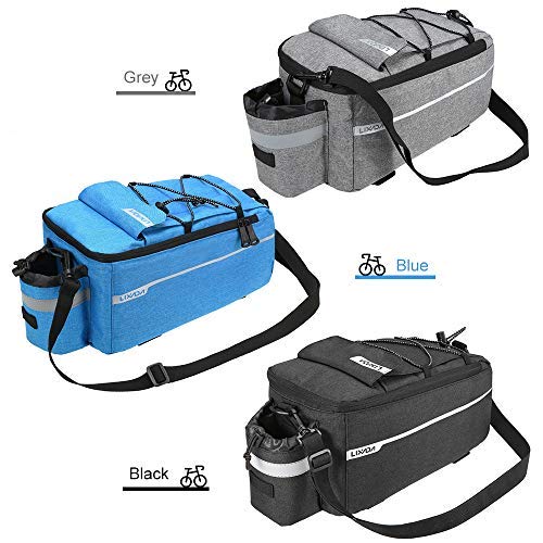 Lixada Bicycle Pannier Bag with Rain Cover, Bicycle Seat Multifunctional Insulated Trunk Cooler Bag, Shoulder Bag, 29 * 16 * 17cm (Blue)