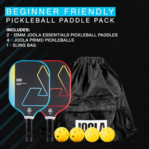 JOOLA Essentials Dash Pickleball Set with 2 Paddles, 4 Balls & Carry Bag