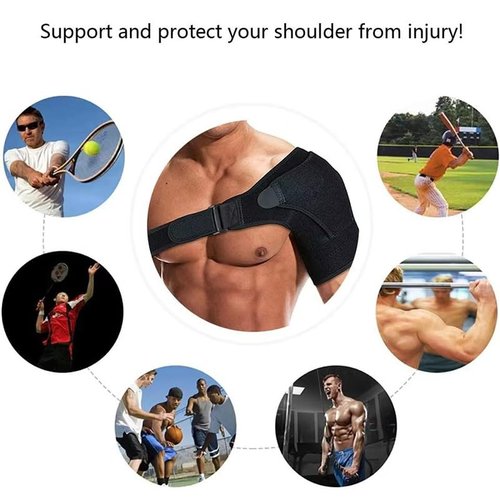 XiangAi Shoulder Brace for Men & Women - Adjustable Compression Support for Rotator Cuff & Arthritis Pain Relief, Shoulder Injury Stabilizer, Universal Fit Left/Right (Black L)
