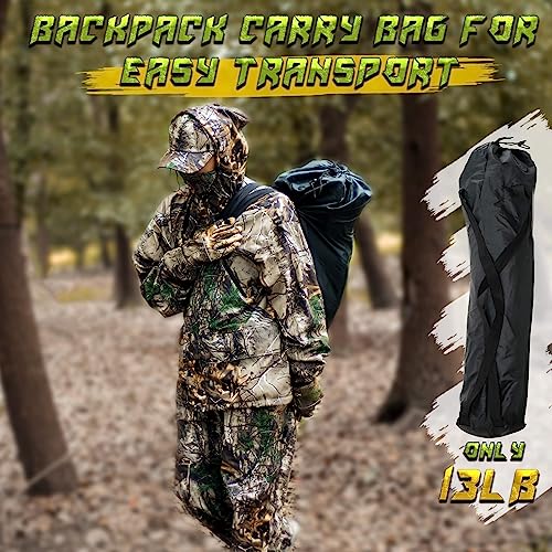 Lenotos 2 Person Pop Up Hunting Blind with 360° See-Through Mesh & Swing Door