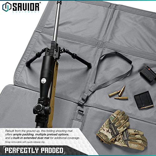 Black Savior Equipment 89" Tactical Shooting Mat with Foldable Design & Bipod Securement
